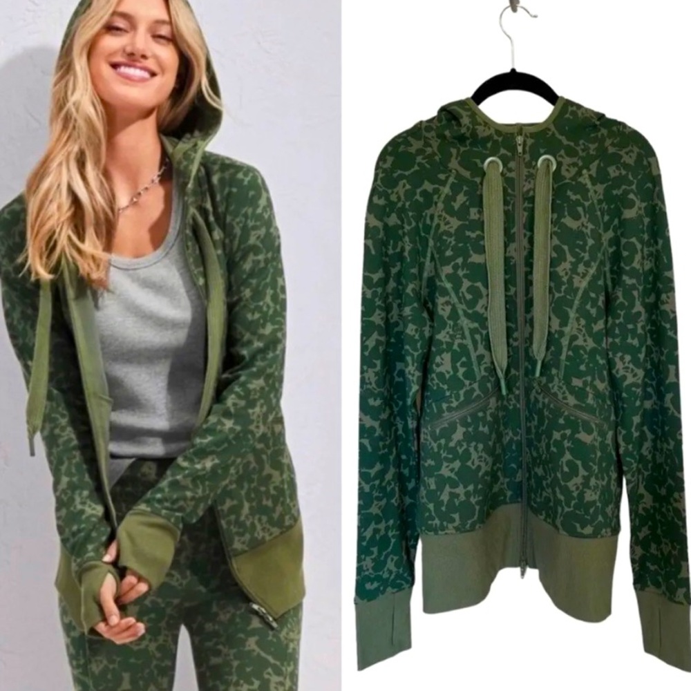 CABI Marathon jacket full zip army green Small